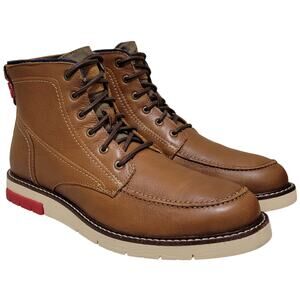 Levi's Men Daleside Classic Hiker Combat Boots Size US 9M British Tan Leather